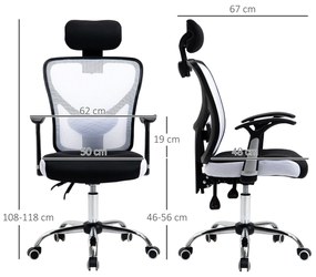 Vinsetto Cadeira de Escritório Ergonômica Cadeira de Escritório Girató