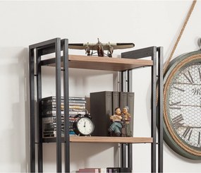 Conjunto de Mobiliário de Sala Cosmo – Pinho Atlântico Preto – Estante