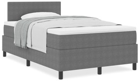Cama Box Spring com Colchão Cinza 120x200 cm Tecido de Veludo Cotelê