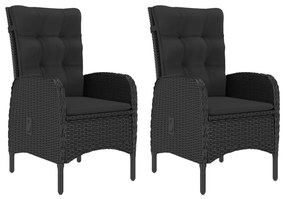 3 pcs conjunto de jantar para jardim preto