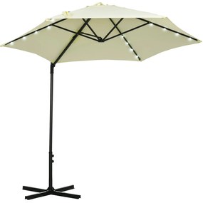 Chapéu de Sol Excêntrico Ø256x248 cm com Luzes LED Solar Mastro Girató