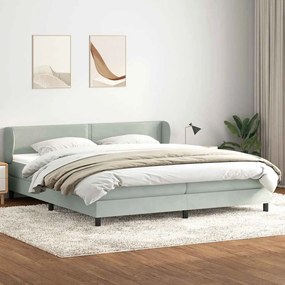 vidaXL Cama com molas/colchões 180x210 cm veludo cinzento-claro