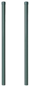 Postes de Cerca 2 pcs Verde 100 cm Aço com Revestimento em Pó