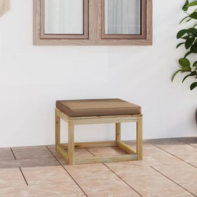 vidaXL Apoio de pés para jardim c/ almofadão pinho impregnado verde