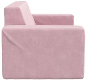Sofá infantil de 2 lugares pelúcia rosa