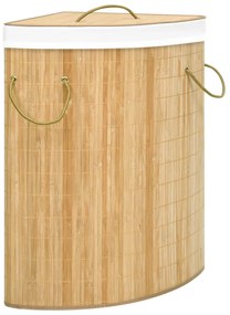 320759 vidaXL Cesto de canto para roupa suja 60 L bambu