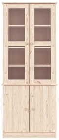 Expositor c/ portas de vidro ALTA 77x35x186,5 cm pinho maciço
