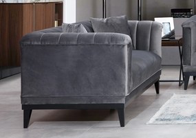 Sofá de 3 Lugares Trendy – Cinzento Escuro – 225x79x89 cm