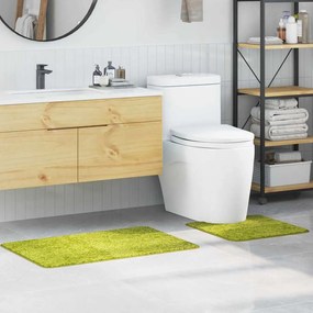 vidaXL Tapete de banho 2 pcs Verde Claro 50 x 50 cm Polipropileno