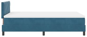 Cama Box com Colchão vidaXL Azul Escuro Pequeno Dobrável Veludo