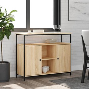 vidaXL Aparador 100x35x80 cm derivados de madeira carvalho sonoma