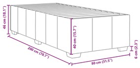 Estrutura de cama sem colchão 80x200 cm tecido cinzento