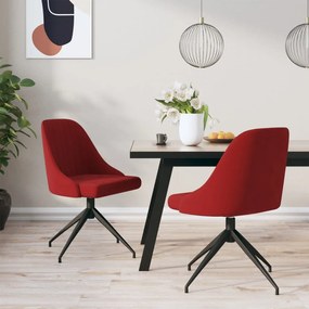 vidaXL Cadeiras de jantar 2 pcs veludo vermelho tinto