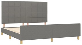Estrutura de cama sem colchão 160x200 cm tecido cinzento-escuro