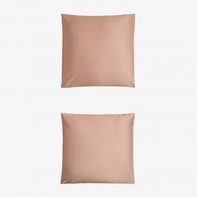 Pack De 2 Fronhas De Cetim De 300 Fios Sampras Cor-de-rosa Avelã & 60 X 60 Cm - Sklum