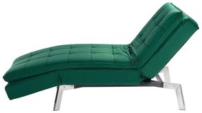 Chaise-longue ajustável em veludo verde esmeralda LOIRET Beliani
