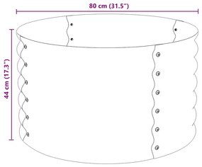 Canteiro/vaso elevado aço galvanizado 80x80x44 cm prateado