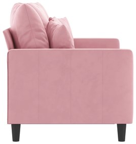 Sofá de 2 lugares veludo 120 cm rosa