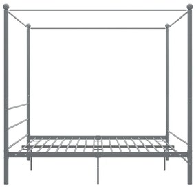 Estrutura de cama com dossel 180x200 cm metal cinzento