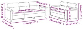 2 pcs conjunto sofás c/ almofadões microfibra cinza-acastanhado
