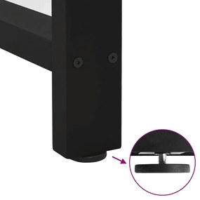 Pés para mesa de jantar pretos 2 peças 50x(72-73) cm aço
