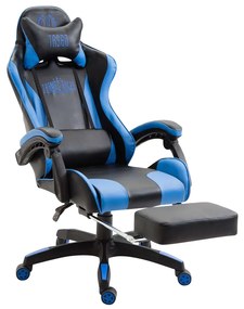 Cadeira Gaming Ignite em imitação de pele preto/azul