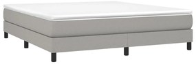 Estrutura de cama sem colchão 160x200 cm tecido cinzento-claro