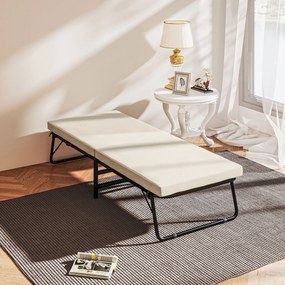 Cama Dobrável 70x180 cm com Colchão de Espuma Cama Dobrável com Encost