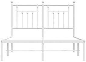 Estrutura de cama com cabeceira 120x200 cm metal branco