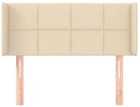 Cabeceira de cama c/ abas tecido 103x16x78/88 cm creme