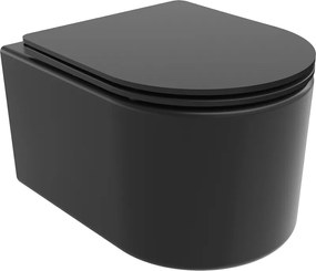 Mexen Sofia sanita Rimless com assento de queda lenta slim, duroplast, preto mate - 30541085