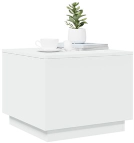 Mesa de centro com luzes LED 50x50x40 cm branco
