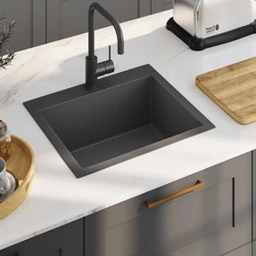 Lava-louça de cozinha artesanal aço inoxidável preto