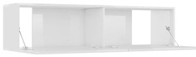 Móvel de TV 120x30x30 cm derivados de madeira branco brilhante