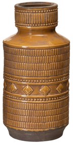 Vaso 18,5 X 18,5 X 36 cm Cerâmica Mostarda