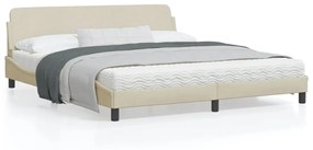 vidaXL Estrutura de cama sem colchão 180x200 cm tecido cor creme
