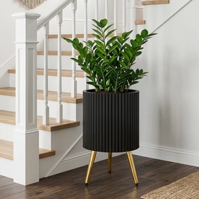 Floreira Alta para Plantas (NÃO INCLUIDA), 35 x 35 x 53,5 cm, Pernas Reguláveis, Preto