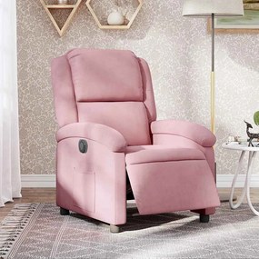 vidaXL Poltrona de massagens reclinável veludo rosa