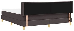 Cama Box Marrom Escuro e Branco 180 x 200 cm Poliéster