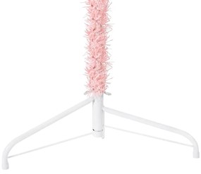 Meia árvore de Natal fina com suporte 240 cm rosa