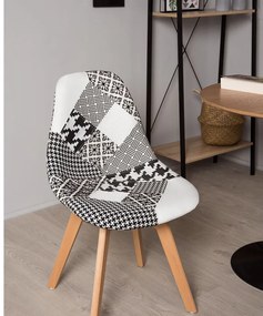 Cadeira Synk Patchwork - Patchwork branco e preto