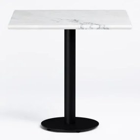 Mesa De Bar Quadrada Em Mármore Rocher Mármore Branco & ~60 Cm - Sklum