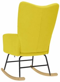 Cadeira de baloiço tecido amarelo claro