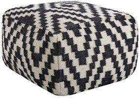 Pufe preto e branco 56 x 56 cm KNIDOS Beliani