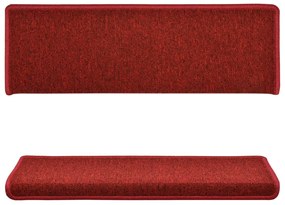 Tapete/carpete para degraus 15 pcs 65x21x4 cm vermelho