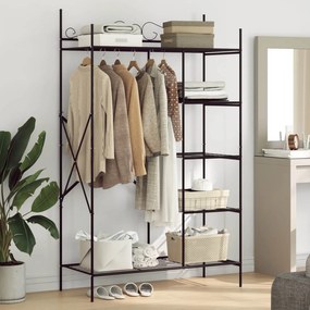 vidaXL Guarda-roupa Aberto Preto 104,5 x 45 x 172 cm Aço