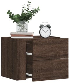 vidaXL Mesas de cabeceira de parede 2pcs 45x30x35 cm carvalho castanho