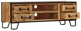 Móvel de TV c/ gavetas 120x30x40 cm madeira de mangueira maciça