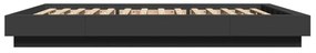 Estrutura cama c/ luzes LED 120x190 cm derivados madeira preto