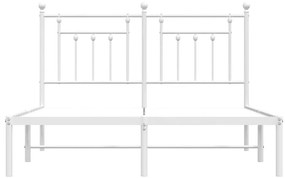 Estrutura de cama com cabeceira 150x200 cm metal branco